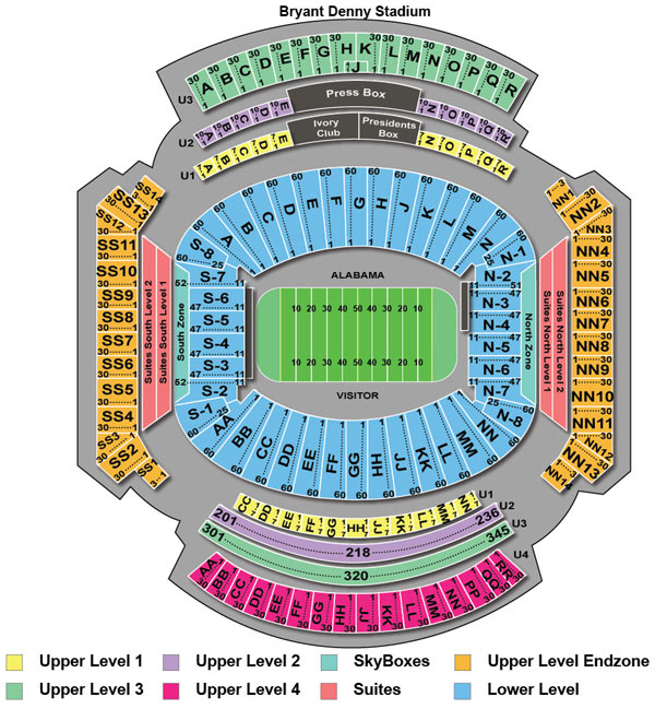 bryant denny stadium seating chart