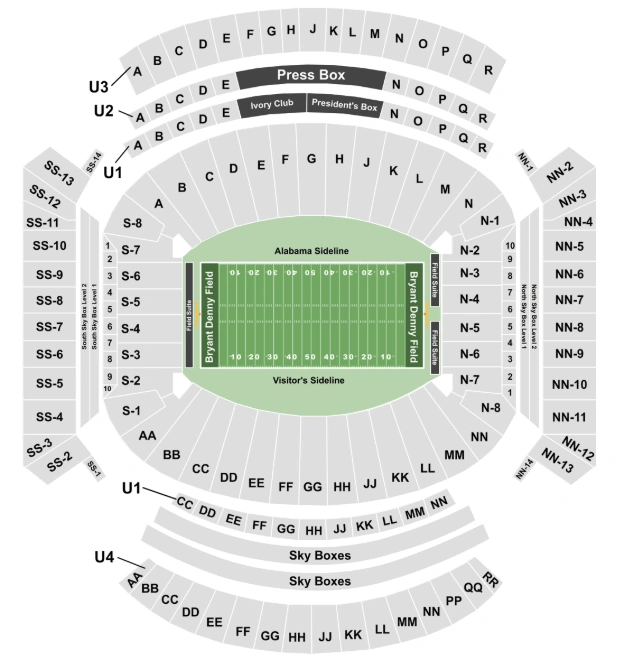 Bryant-Denny Stadium Seating Chart